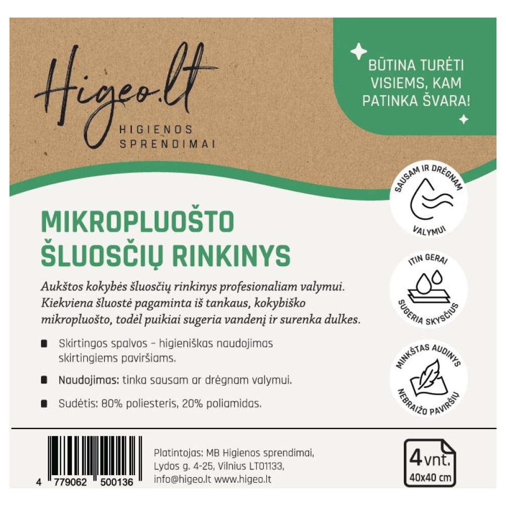 Mikropluošto šluosčių rinkinys